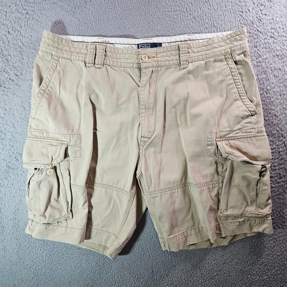 Vintage‎ Polo Ralph Lauren Cargo Shorts Men 42 Khaki Y2K Baggy